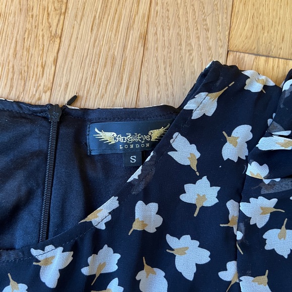 Yellow Floral Mini Tulip Dress - Picture 6 of 7